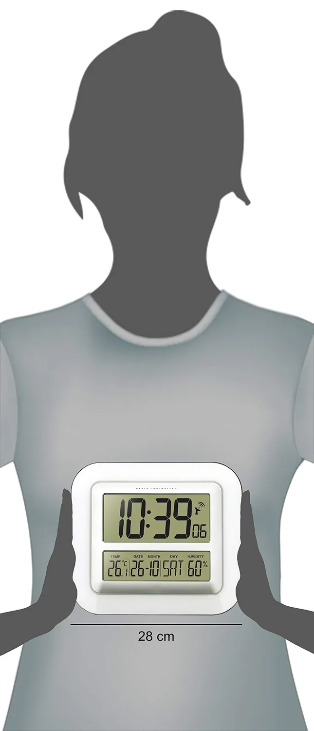 Technoline WS 8006 Funkwanduhr Weiß mit Hygrometer