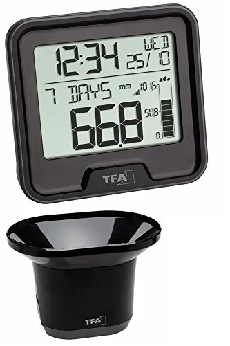 TFA Dostmann Drop 47.3005.01 Funk-Regenmesser schwarz