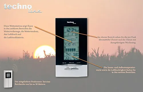 Technoline WS 6730 Funkwetterstation Luftdruck 3 Sensoren