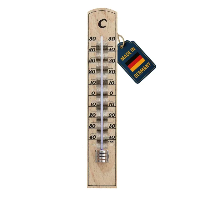 TFA Dostmann 12.1004 Innenthermometer Holz 1 Stück genau