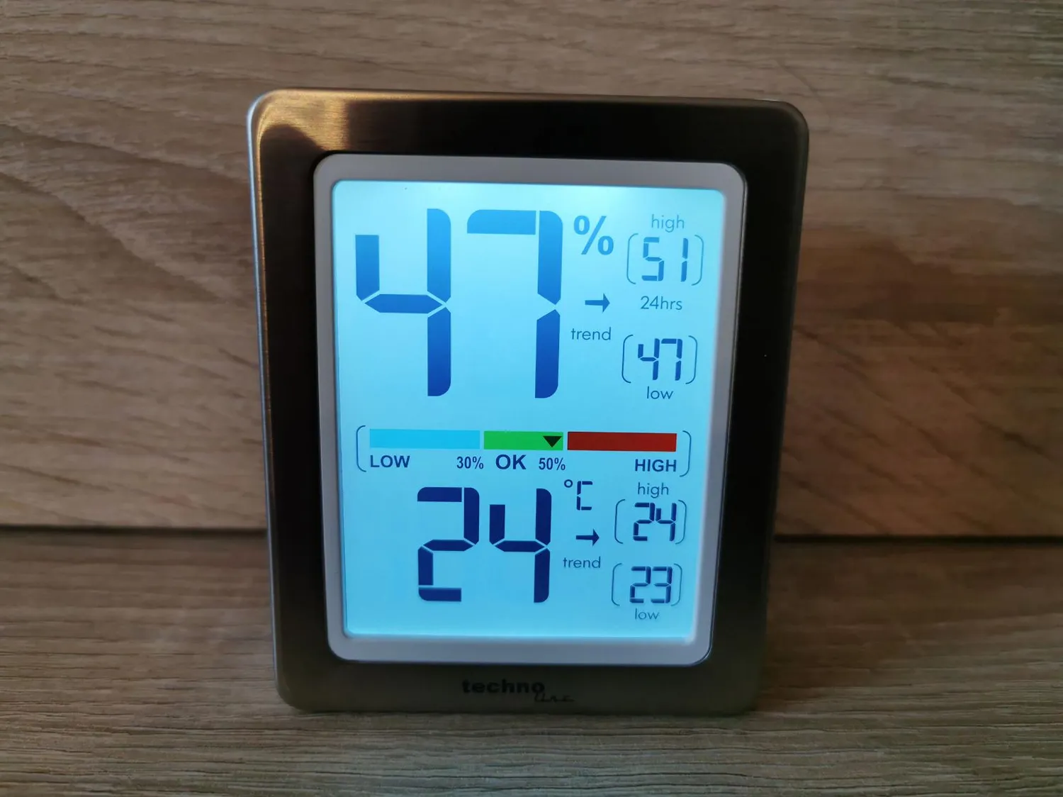 Technoline WS 9460 Raumklimastation silber Touchlicht