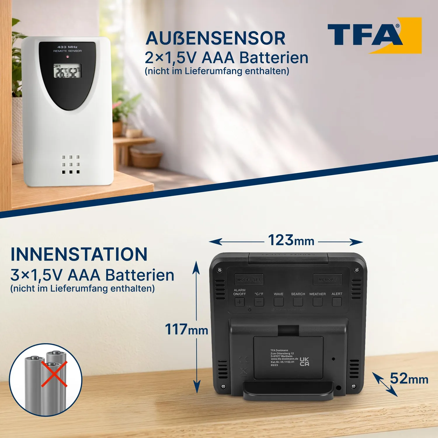 TFA Dostmann SKY 35.1152.01 Funk-Wetterstation schwarz