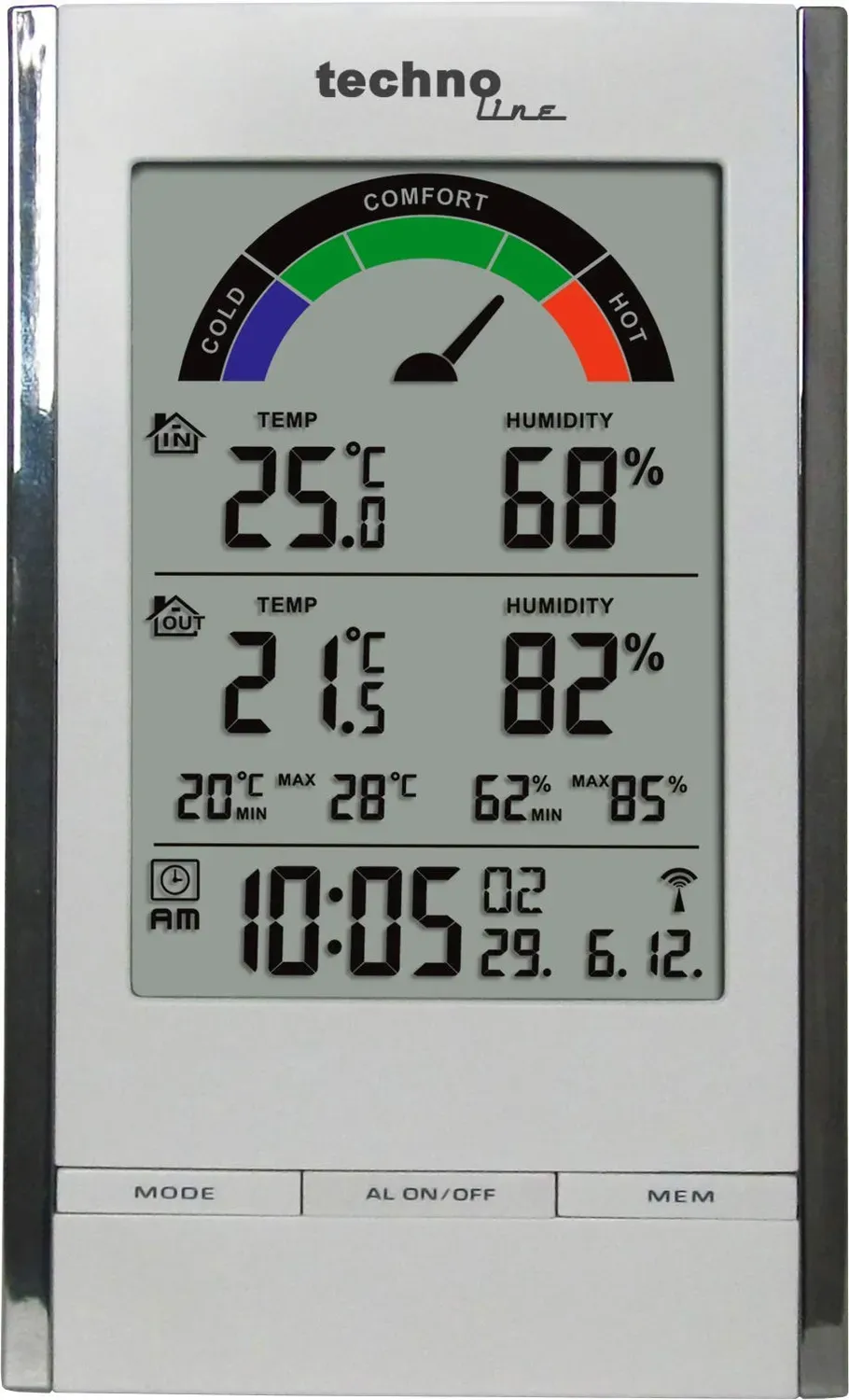 Technoline WS 9480 Temperaturstation weiß-chrom