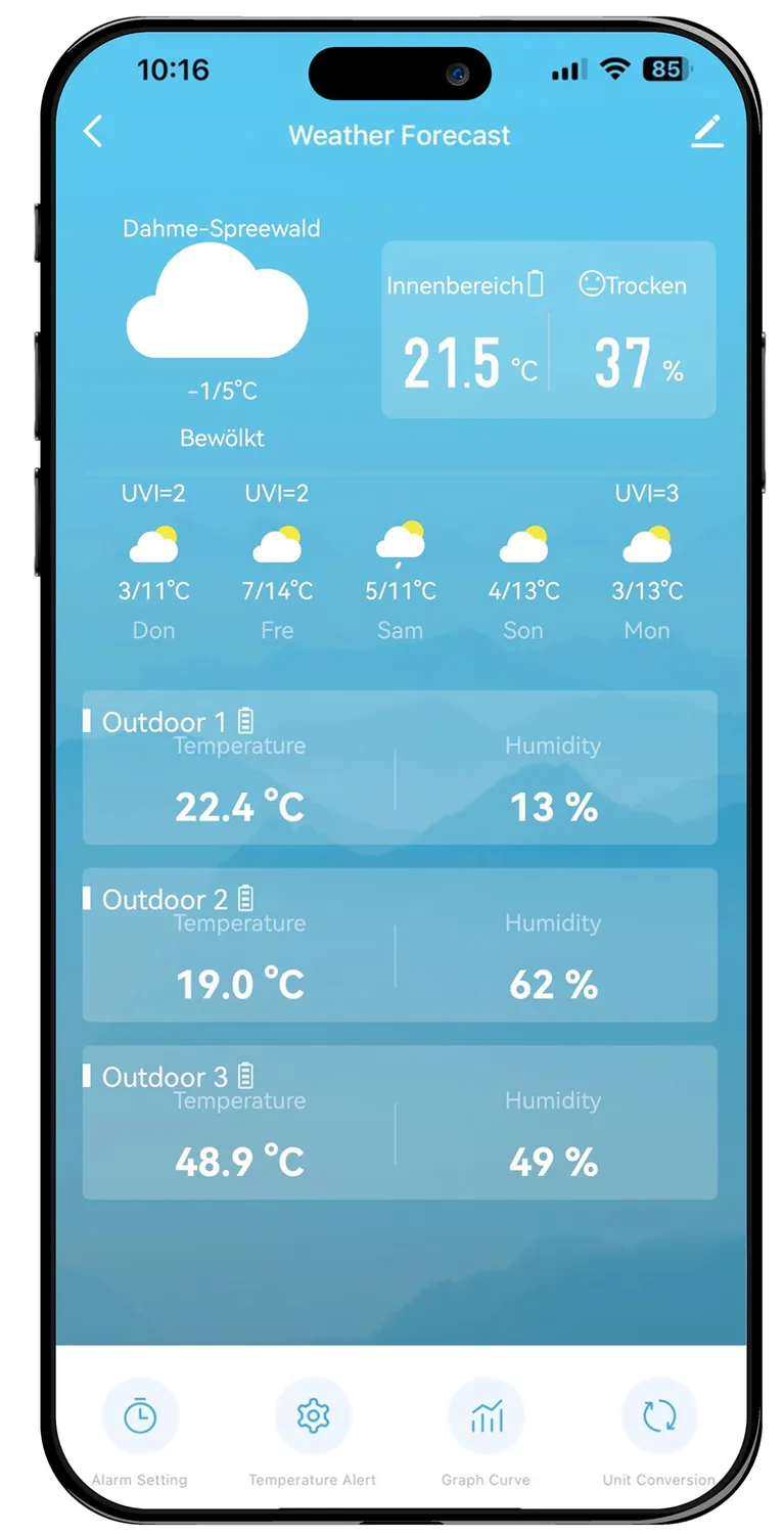 Technoline WD 3000 WLAN-Wetterstation mit Sensor und App