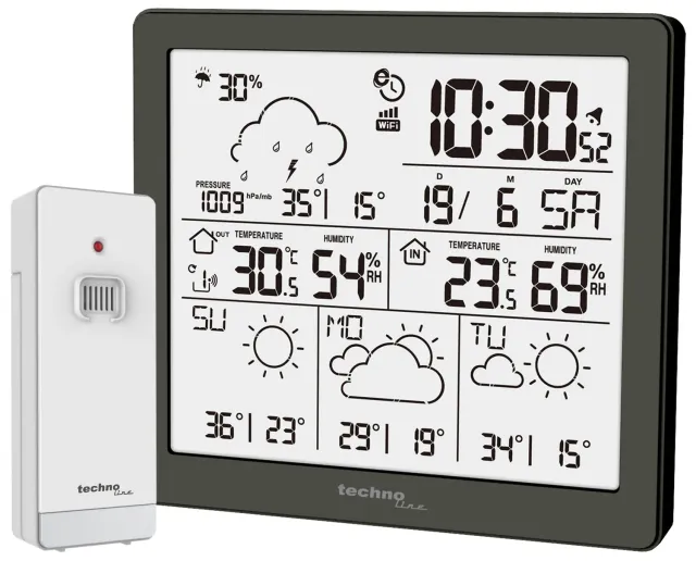 Technoline WD 2200 WLAN-Wetterstation mit Außensensor App