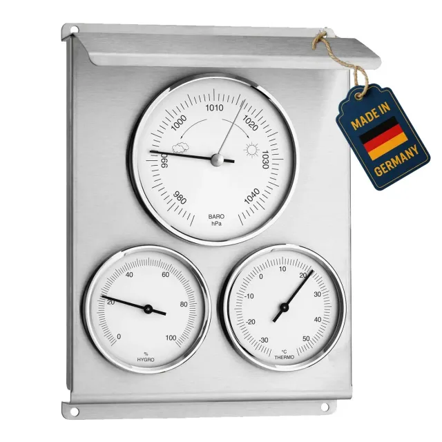 TFA Dostmann 20.2010.60 Wetterstation Edelstahl analog