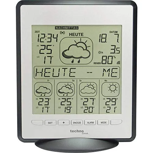 Technoline WD 9550 Wetterdirektstation silber 5-Tage Prognose