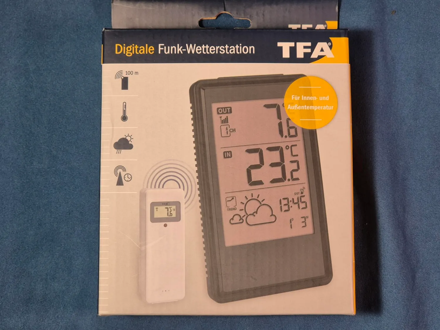 TFA Dostmann 35.1170.01 Funk-Wetterstation schwarz 100m