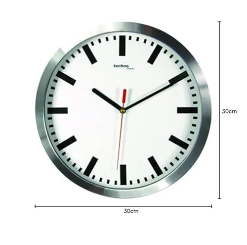 Technoline WT 7610 Quarzwanduhr Ø 30 cm silber