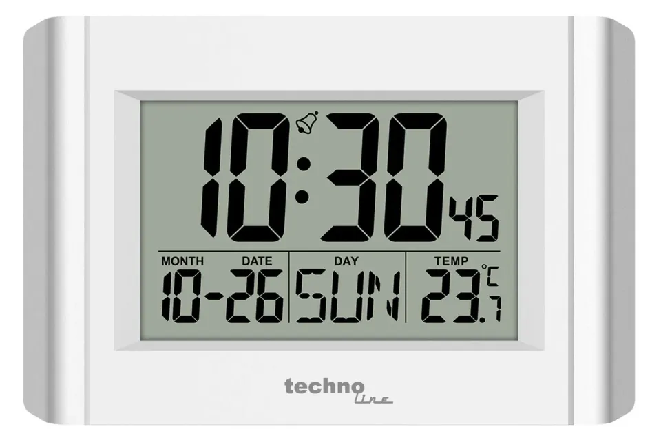 Technoline WS8002 Quarz-Wanduhr mit Temperaturanzeige Datum