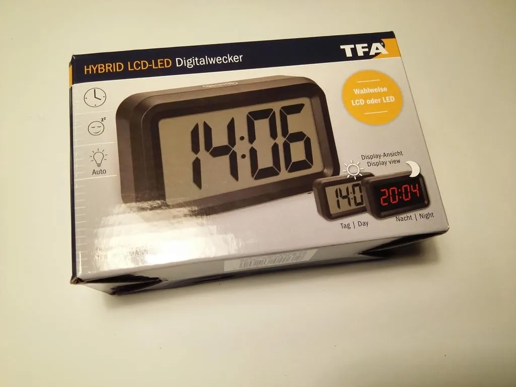TFA Dostmann 60.2038.01 Digitaler Wecker schwarz LCD-LED Hybrid