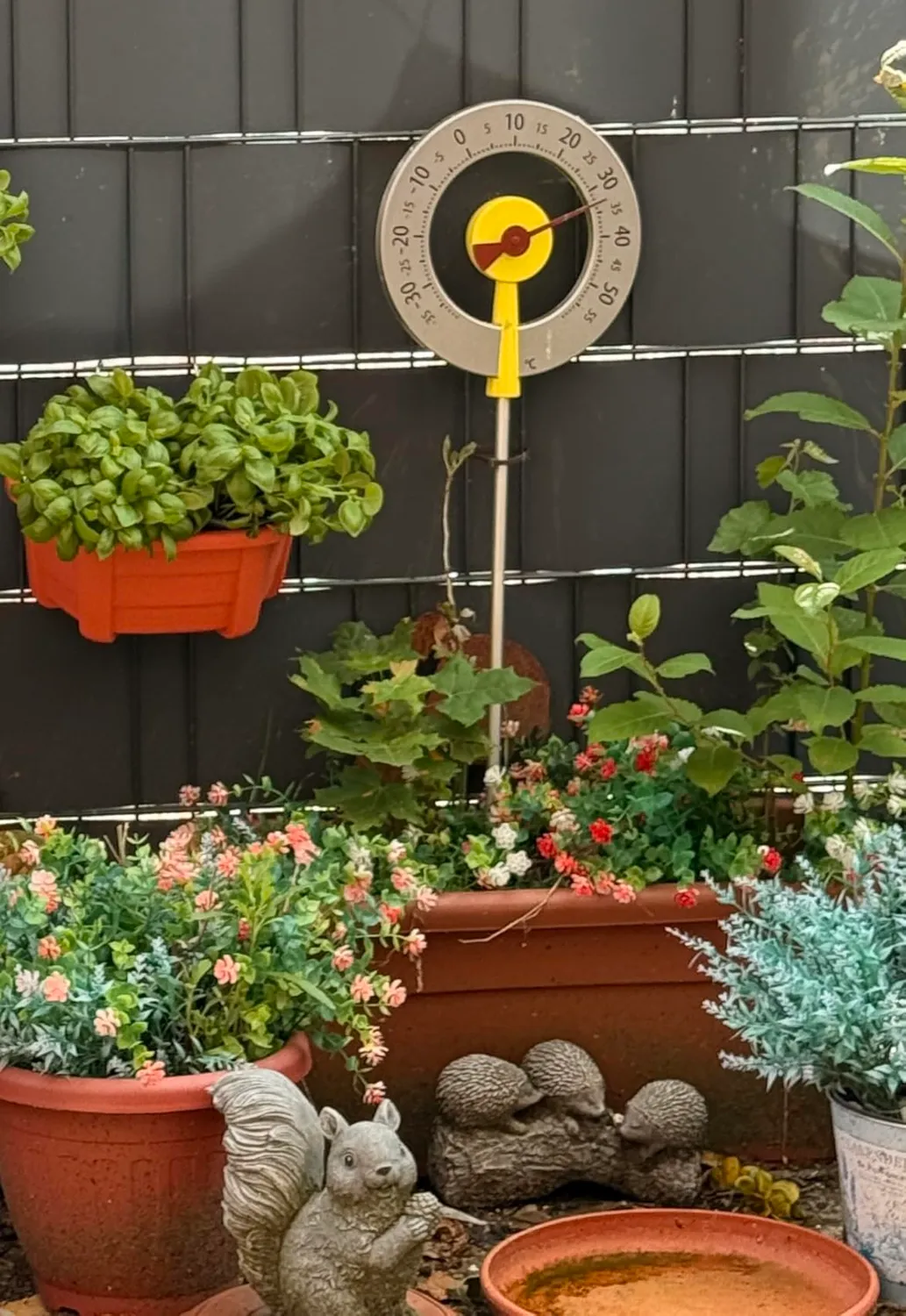 TFA Dostmann Lollipop Gartenthermometer Silber-Anthrazit 95 cm