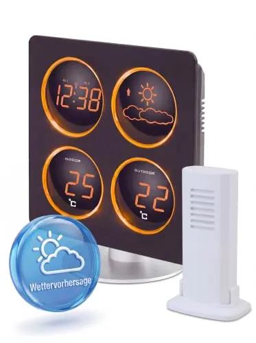 Technoline WS WS6830 Wetterstation Schwarz LED Orange