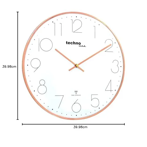 Technoline Funkwanduhr 40 cm rosé-gold Glas DCF