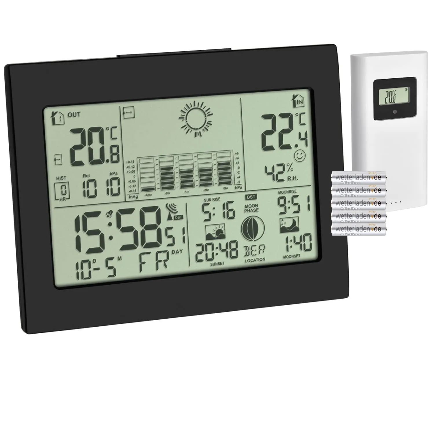 TFA Dostmann Horizon 35.1155.01 Funkwetterstation schwarz