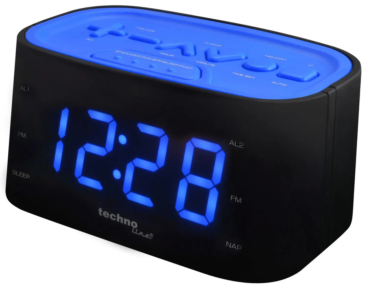 Technoline WT 465 Radiowecker Blau mit 2 Weckalarmen