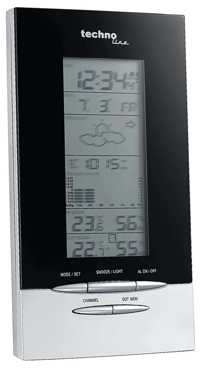 Technoline WS 6730 Wetterstation Funk mit 3 Sensoren möglich