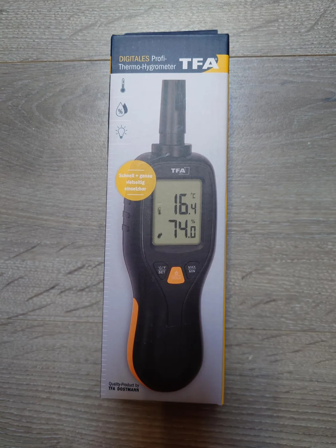 TFA Dostmann 31.1066.01 Hygrometer schwarz 0,3 Grad