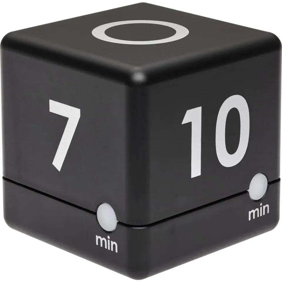 TFA Dostmann Cube Timer Zeitwürfel schwarz digital