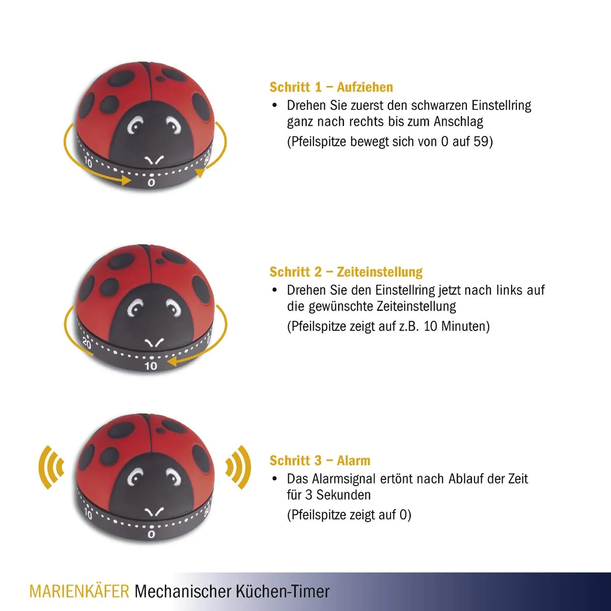 TFA Dostmann 38.1025 Küchentimer Marienkäfer rot