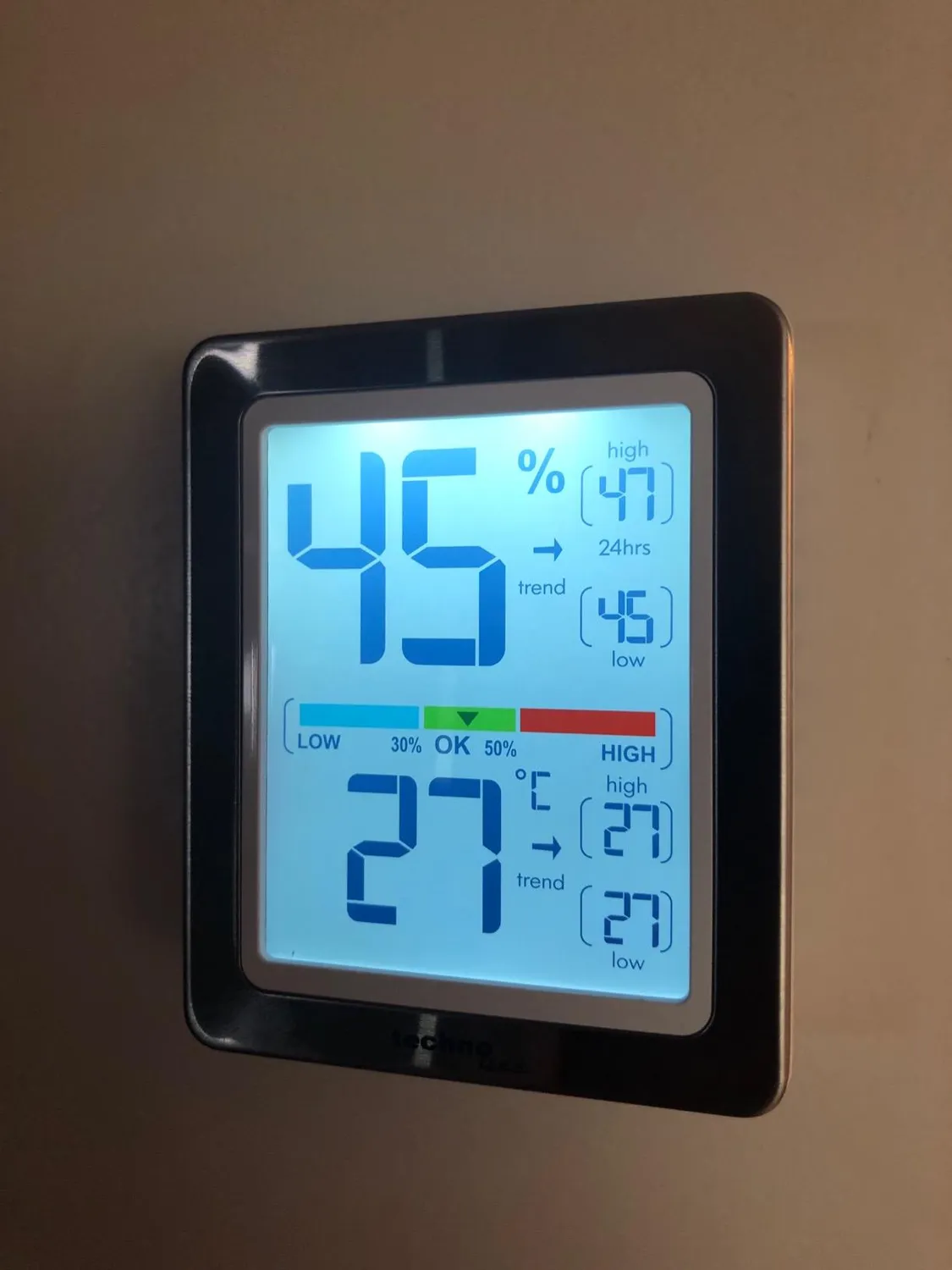 Technoline WS 9460 Raumklimastation silber Touchlicht