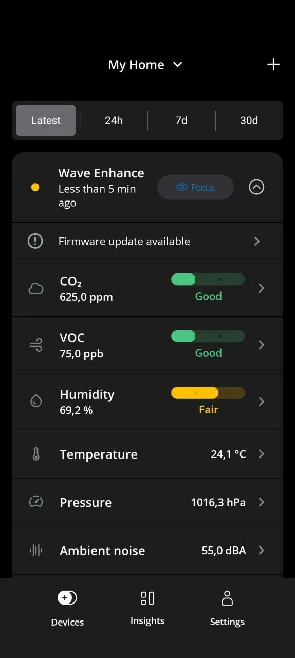 Airthings 321 Wave Enhance Raumluftmonitor CO2 VOC