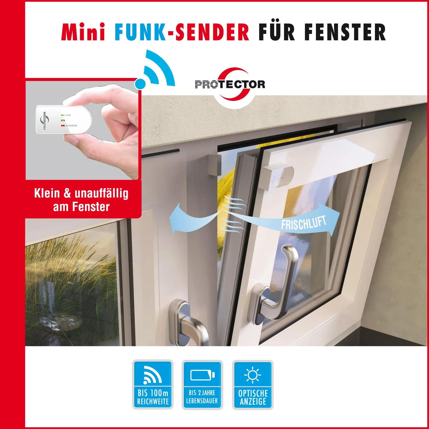 Protector AS-5020 Funk-Abluftsteuerung Fensterkontakt