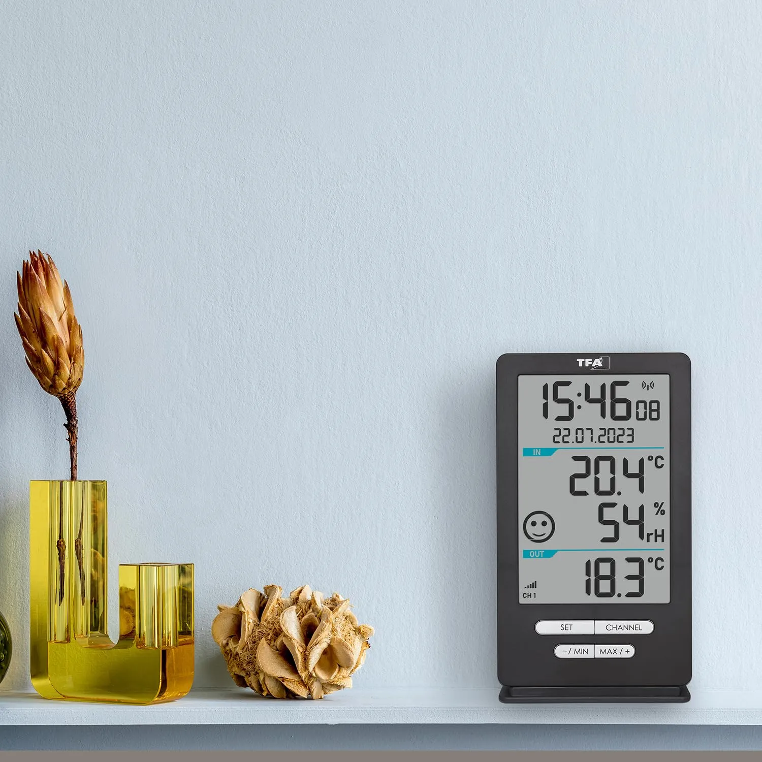 TFA Dostmann Xena Home Funk-Thermometer grau mit Hygrometer