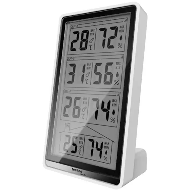 Technoline WS 7060 Temperaturstation mit 3 Sensoren 4-fach