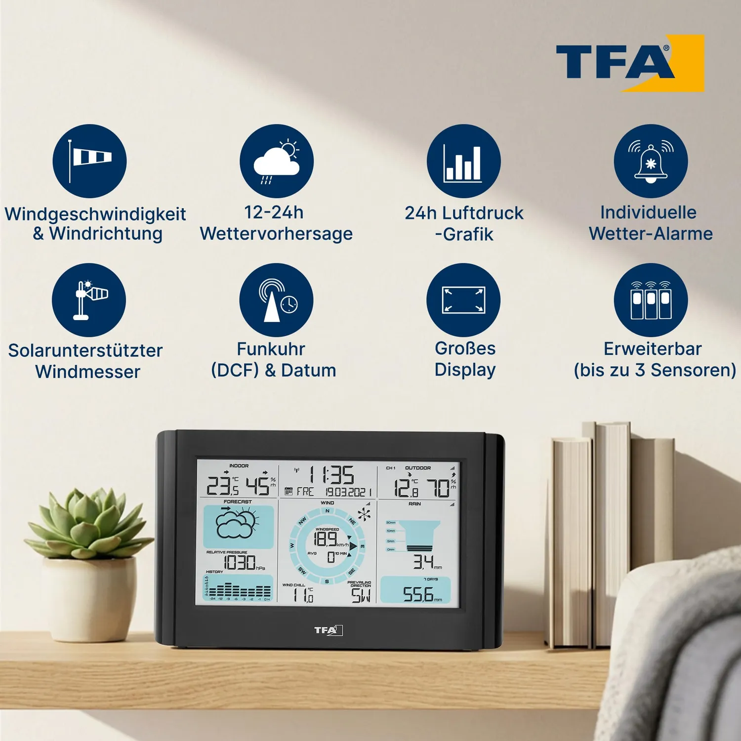 TFA Weather Pro 35.1161.01 Wetterstation Bundle schwarz