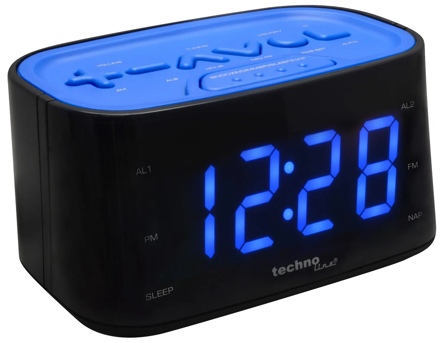 Technoline WT 465 Radiowecker Blau mit 2 Weckalarmen