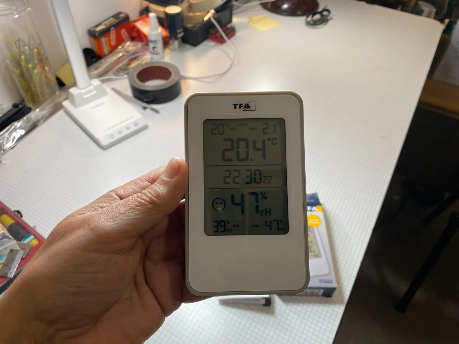 TFA Dostmann 30.5057 Thermo-Hygrometer weiß Schimmel