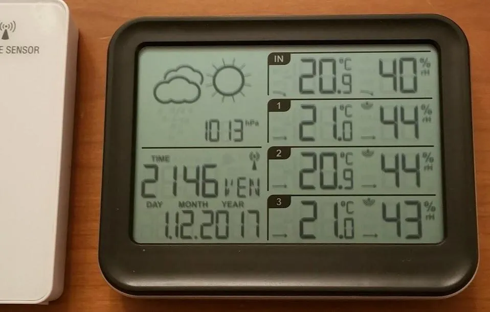 TFA Dostmann View 35.1142.01 Funk-Wetterstation 3 Sender schwarz