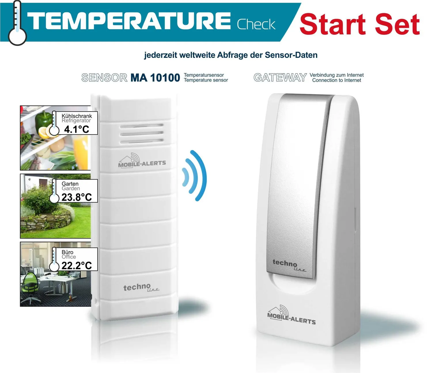 Technoline MA 10007 Temperaturüberwachung Set mit Gateway
