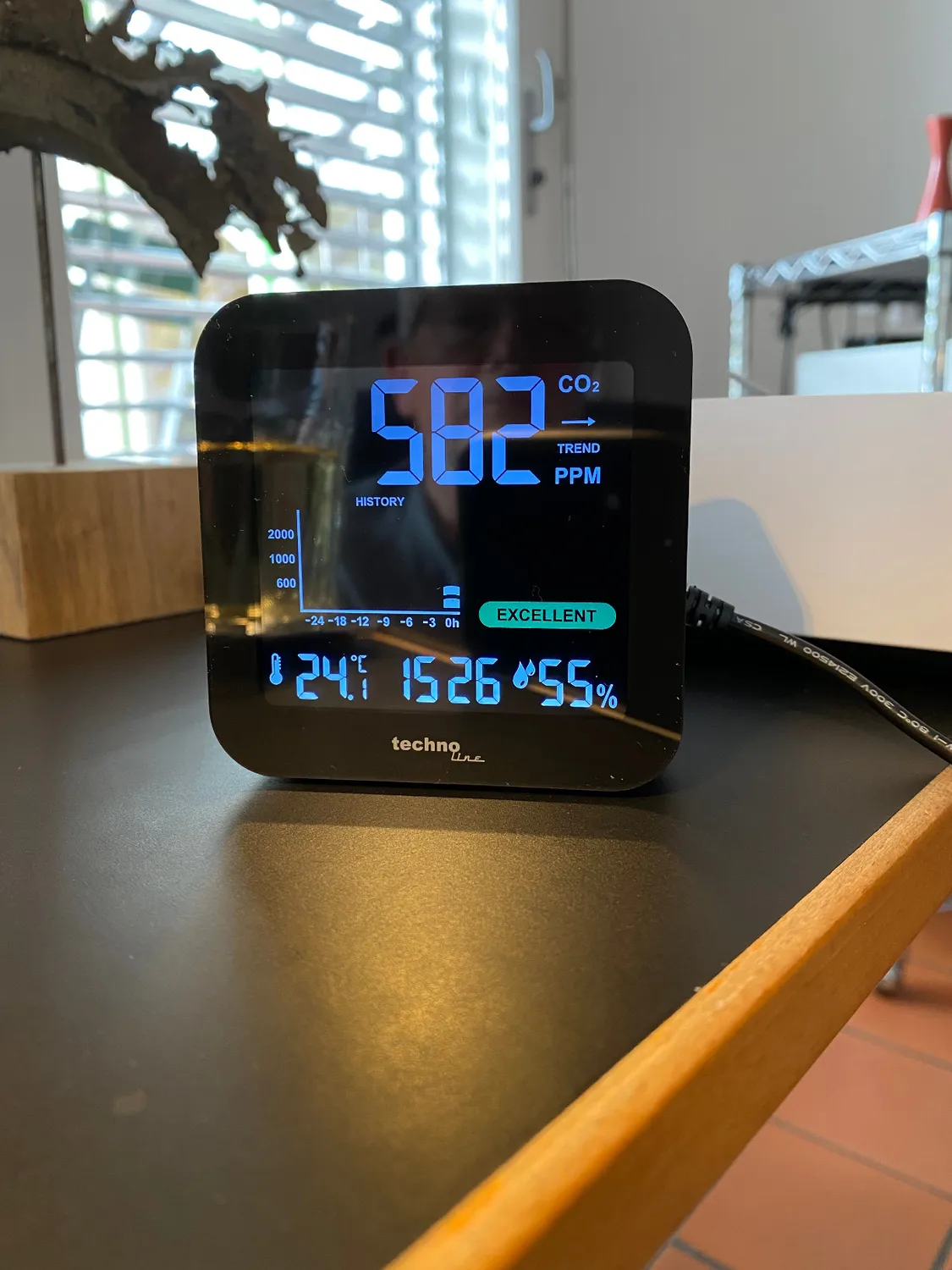 Technoline WL1025 CO2-Messgerät Monitor Akku