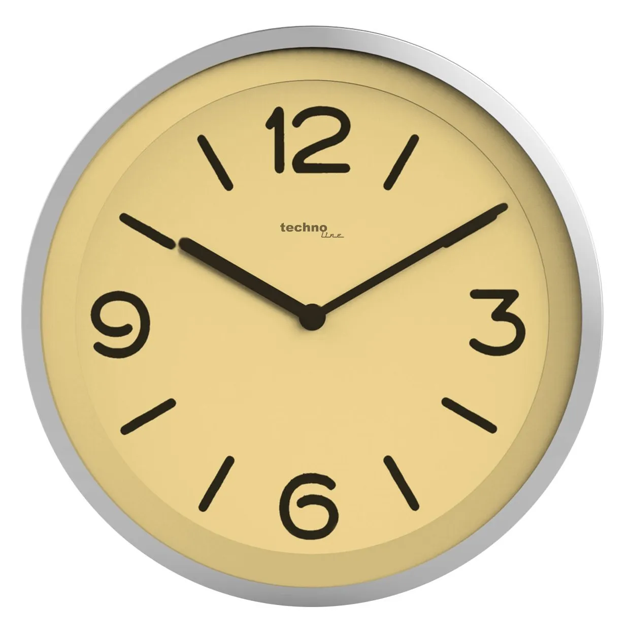 Technoline WT 7400 Wanduhr 25,4 cm Chrom mit Beleuchtung