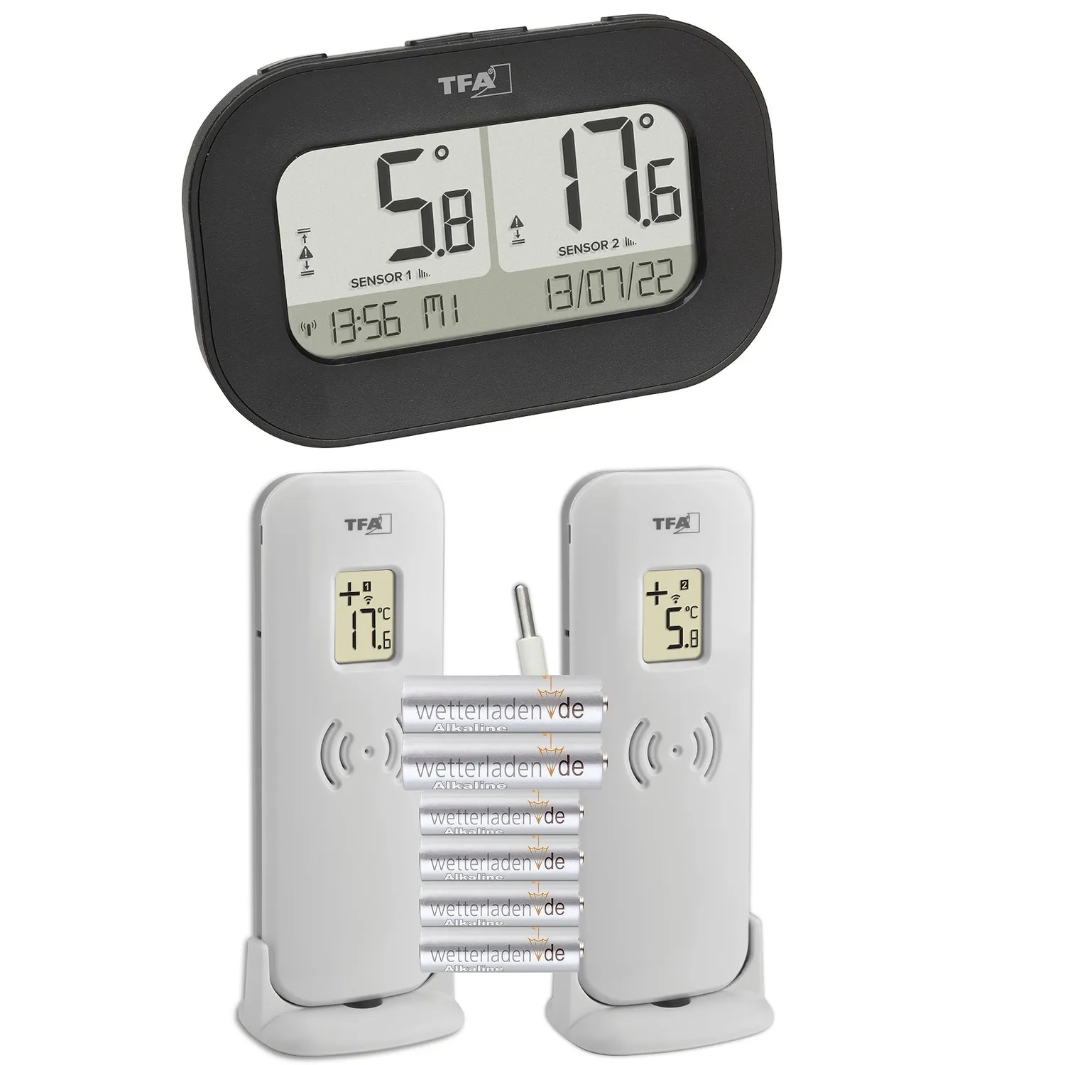 TFA Dostmann 30.3073.01 Double-Check Funk-Thermometer schwarz