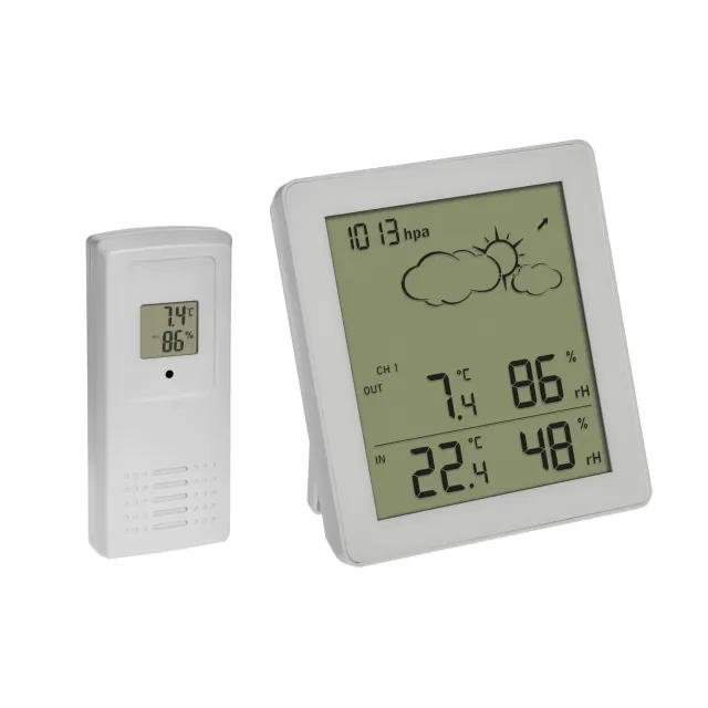 TFA Dostmann 35.1168.02 Clear Wetterstation weiß Funk
