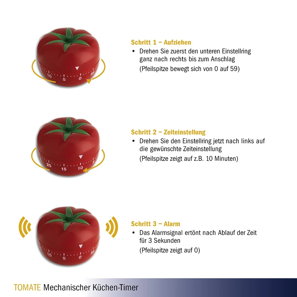 TFA Dostmann Pomodoro 38.1005 Kurzzeitwecker rot 60 Min