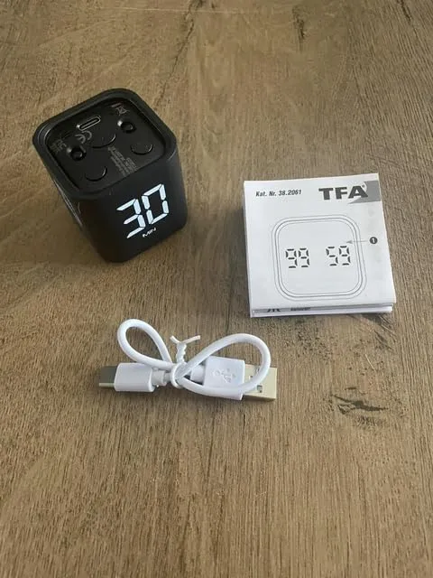TFA Dostmann 38.2061 Cube-Timer Mini schwarz 5-60 Min.