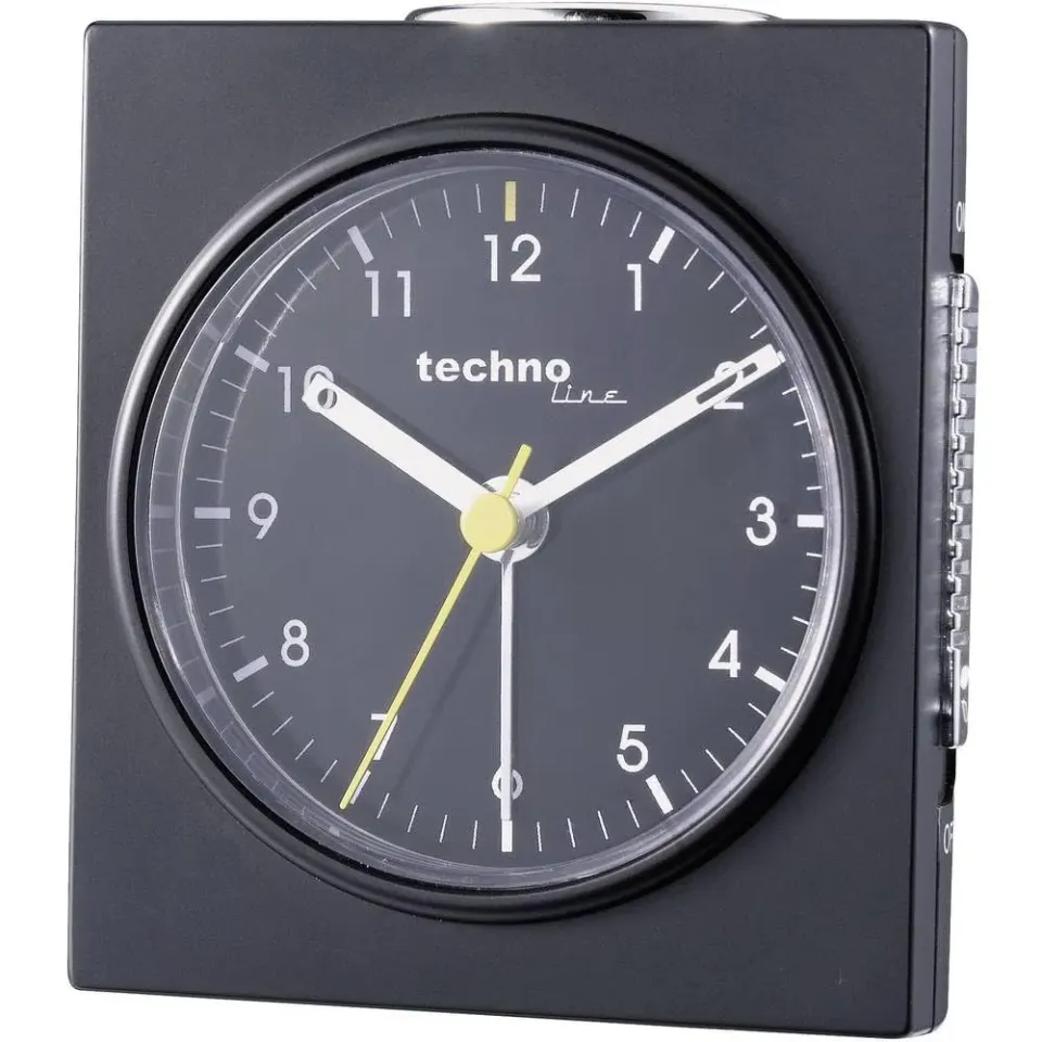 Technoline Modell Q Quarzwecker analog schwarz beleuchtet