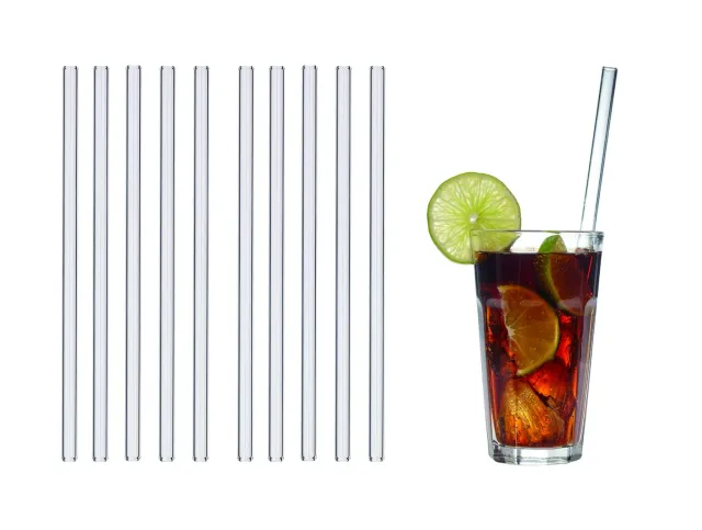 TFA Dostmann GlasWerk Long Trinkhalme 10 Stück 23 cm Glas