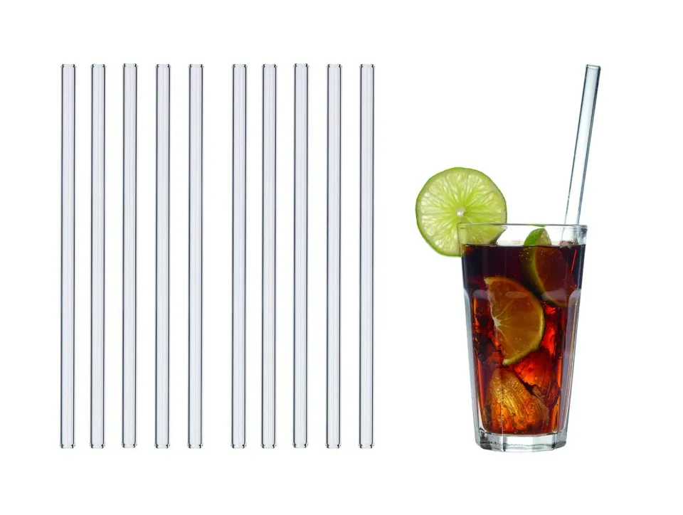 TFA Dostmann GlasWerk Long Trinkhalme 10 Stück 23 cm Glas