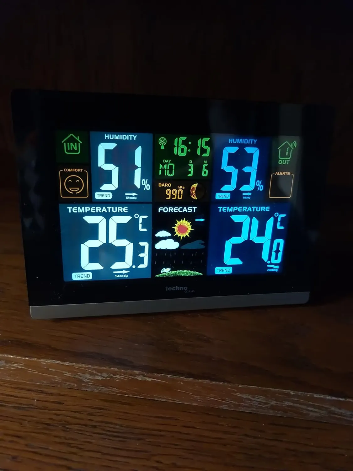 Technoline WS 6442 Funk-Wetterstation Farbdisplay schwarz