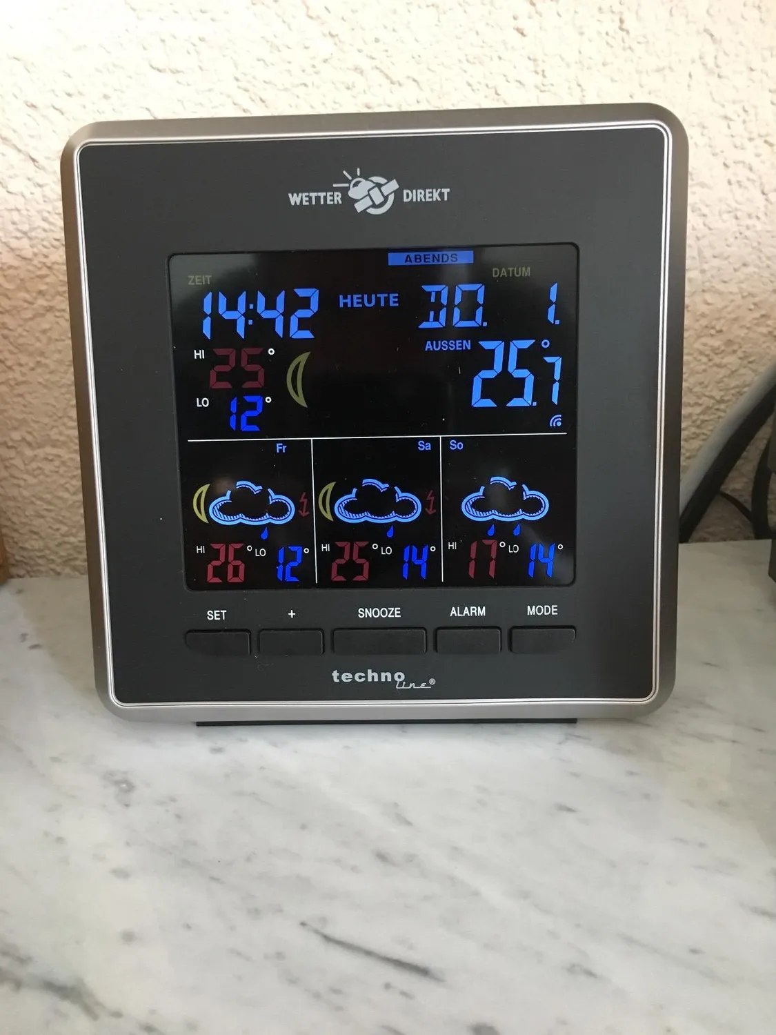 Technoline WD 4026 Wetterstation satellitengestützt LED