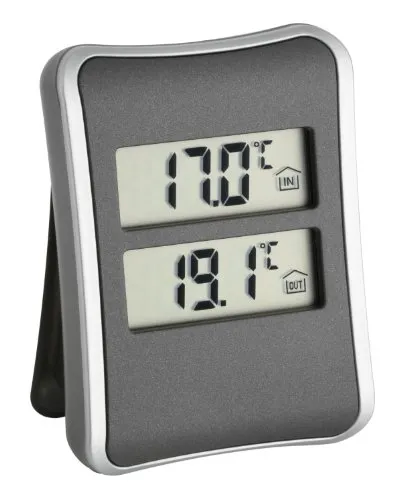 TFA Dostmann 30.1044 Innen-Außen-Thermometer anthrazit Kabel