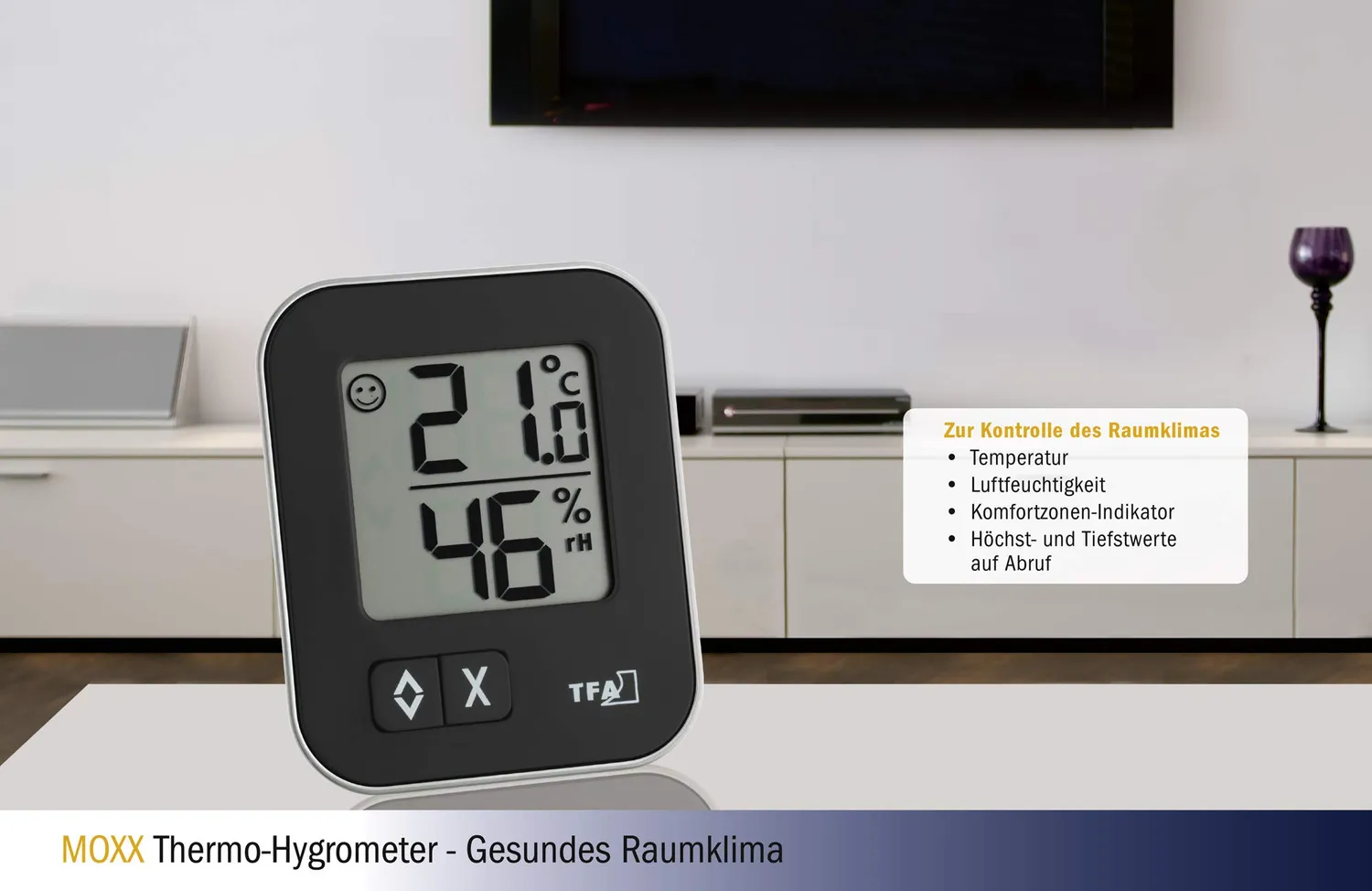 TFA Dostmann Moxx 30.5026.01 Thermo-Hygrometer schwarz