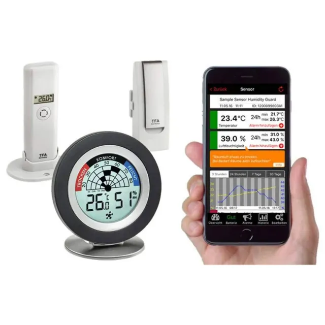 TFA Dostmann Cosy Radar 31.4008.02 Thermo-Hygrometer Set
