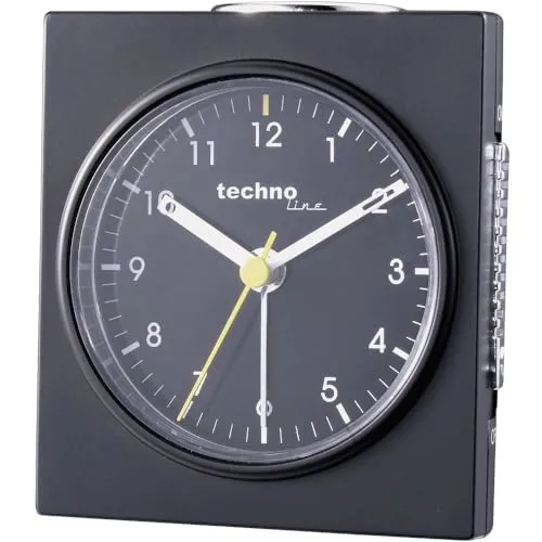 Technoline Modell Q Quarzwecker analog schwarz beleuchtet