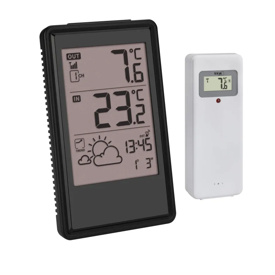 TFA Dostmann 35.1170.01 Funk-Wetterstation schwarz 100m